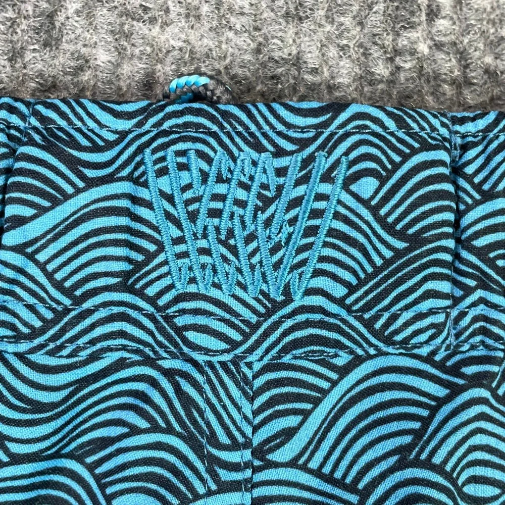 Mack Weldon Swim Trunks Mens Medium Blue Wave Print Board Shorts Lined 6